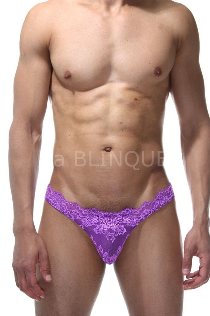Erkek Dantel Tanga Külot mor