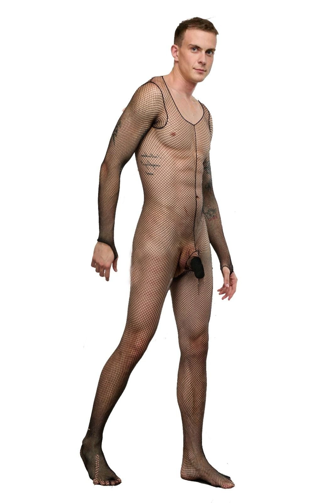 Erkek  Uzun Kollu File Vücut Çorabı