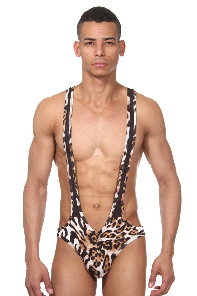 Erkek Leopar İç Giyim Body