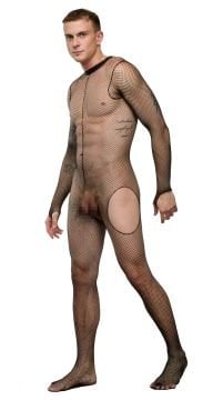 Erkek  Uzun Kollu File Vücut Çorabı