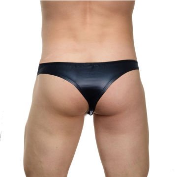 Erkek Deri Fermuarlı Tanga