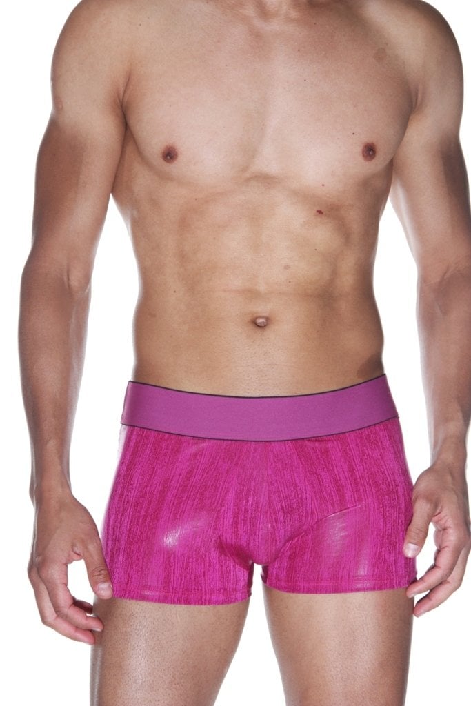 Erkek Deri Görünümlü Pembe Boxer