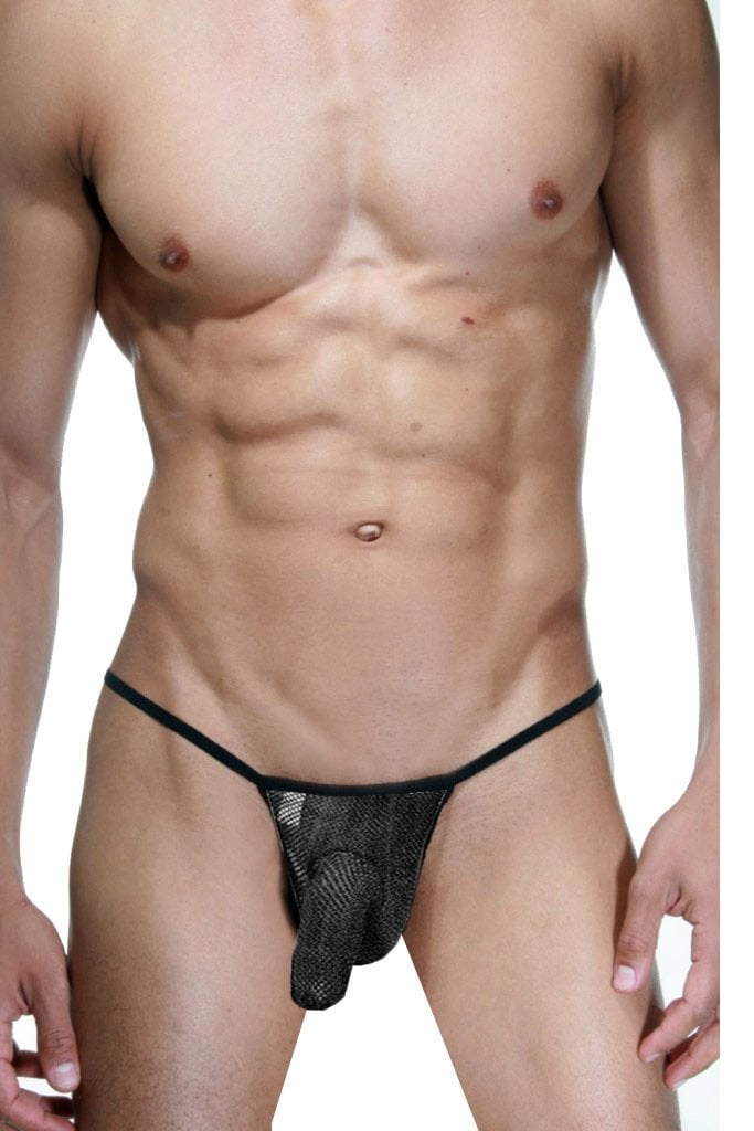 Siyah File Kılıflı Erkek G-String