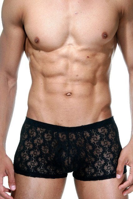 Seksi Siyah Erkek Boxer Çamaşır