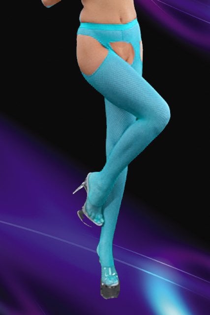 Ağsız Yanları Açık Turkaz File Külotlu Çorap