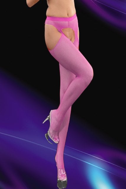 Ağsız Yanları Açık Pembe File Külotlu Çorap