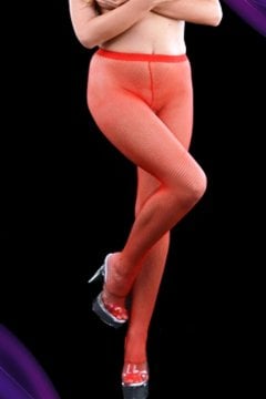 Ağı Açık Kırmızı File Külotlu Çorap