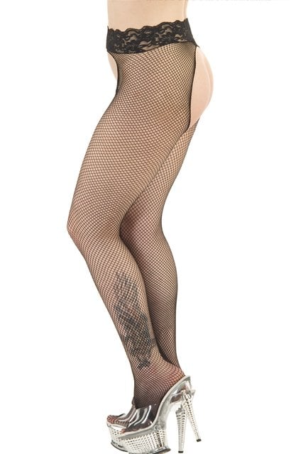 Ağı Açık Dantelli  Külotlu Çorap